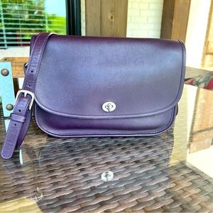 Purple Eggplant City Bag in the Classic Vintage Coach Style #9790